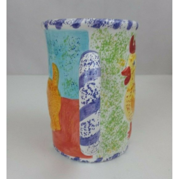Vintage 2000 Lotus 3D Farm Animals Coffee Cup Mup Puppy Chicken - Picture 4 of 6